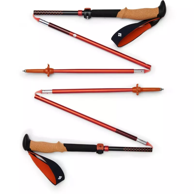 Trekking lazdos Pursuit FLZ M/L, Fitness Device juoda/raudona, 1 pora, 125-140 cm