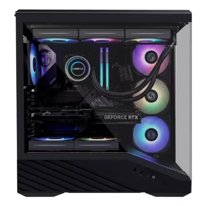 Korpusas Lian Li Vector V100 Midi Tower – juodas, permatomu stiklu