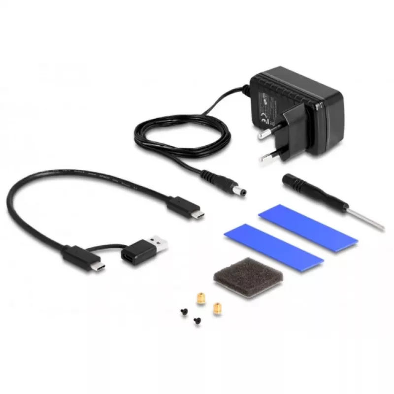 Korpusas dviems diskams DeLOCK 42020 Juodas 2.5 colio USB Type-C 10 Gbit/s