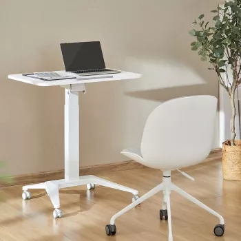 Mobilus nešiojamojo kompiuterio staliukas MACLEAN MC-453W su pneumatiniu aukščio reguliavimu, maks. aukštis 109 cm
