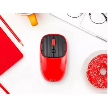 Belaidė RF 2,4 GHz pelė Tracer WAVE Office Ambidextrous, raudona