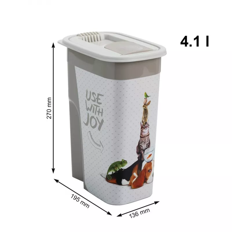 Indelis sausam gyvūnų maistui Rotho Flo smėlio-rudos spalvos plastikinis 4,1 l, 270 mm aukštis