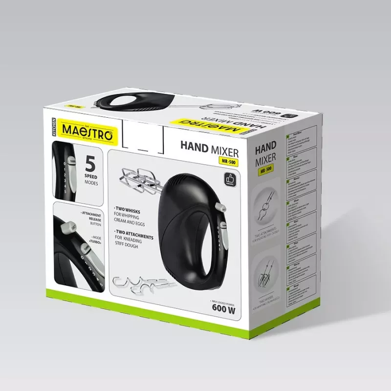 Maišytuvas Maestro MR-500, juodas – rankinis virtuvinis maišytuvas, modelis MR-500