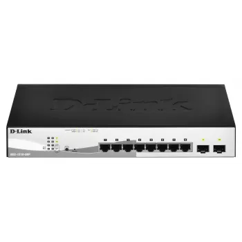 D-Link DGS-1210-08P/E valdomas L2 Gigabit Ethernet (10/100/1000) PoE jungiklis, juodas