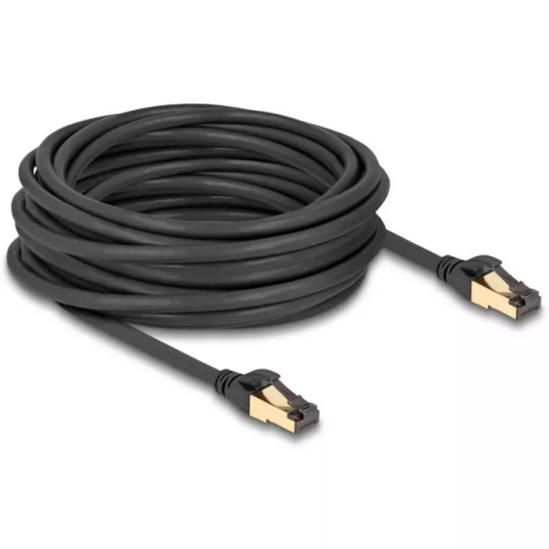 Tinklo kabelis DeLOCK RJ45 Cat.6A S/FTP 10m juodas