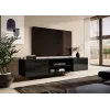 TV spintelė Cama Meble SLIDE 200K – 200x40x37 cm, blizgi juoda, medžio drožlių plokštės viršus