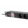 LANBERG PDU-07E-0200-IEC-BK PDU 1U 10A 7 lizdų prancūziškas 2m Juoda