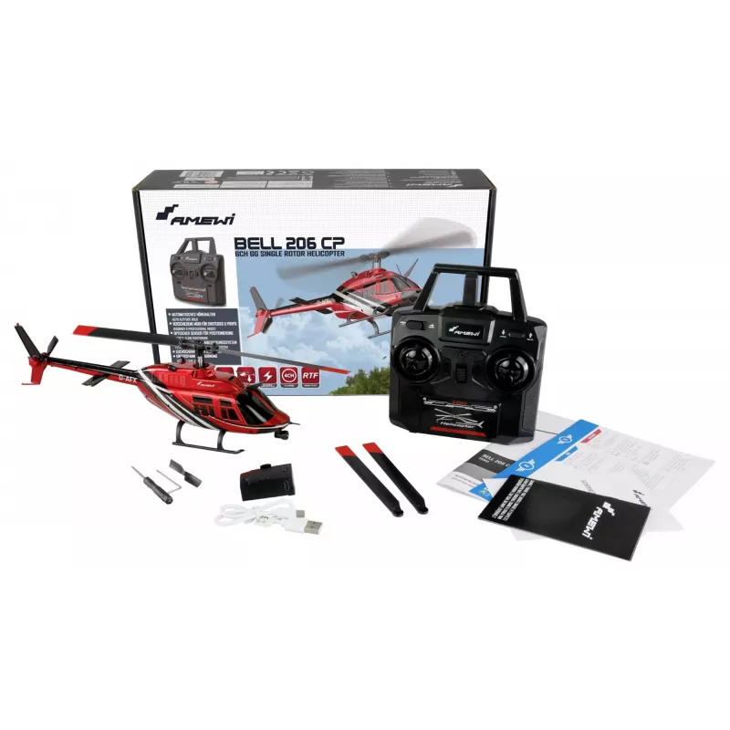 Sraigtasparnis Amewi Bell 206 Jet Ranger 6 kanalų