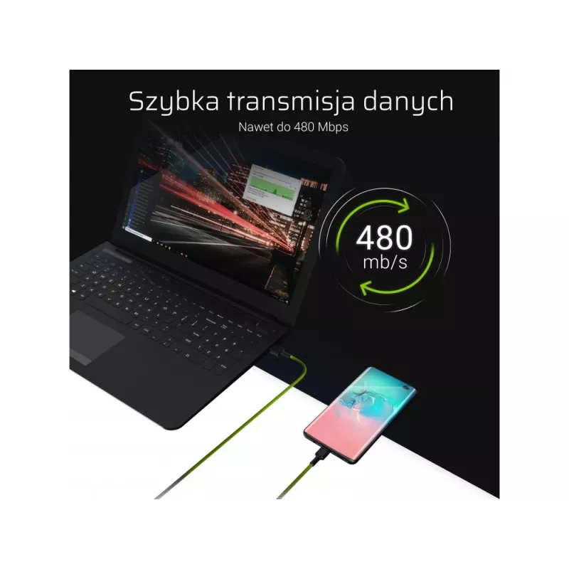 Žaibo laidas Green Cell KABGCSET05 1,2 m juodas
