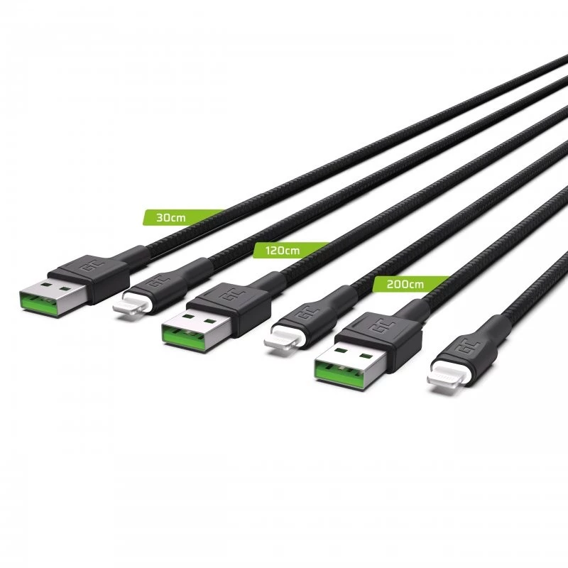 Laidų rinkinys Green Cell KABGCSET04 30cm 120cm 200cm