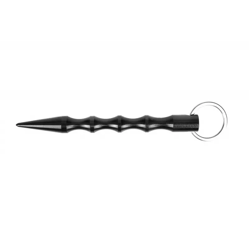 Taktinis rašiklis GUARD YC-008-BL – kompaktiškas duraliuminio rašiklis su stiklo daužytuvu, 150 mm, 50 g, juodas