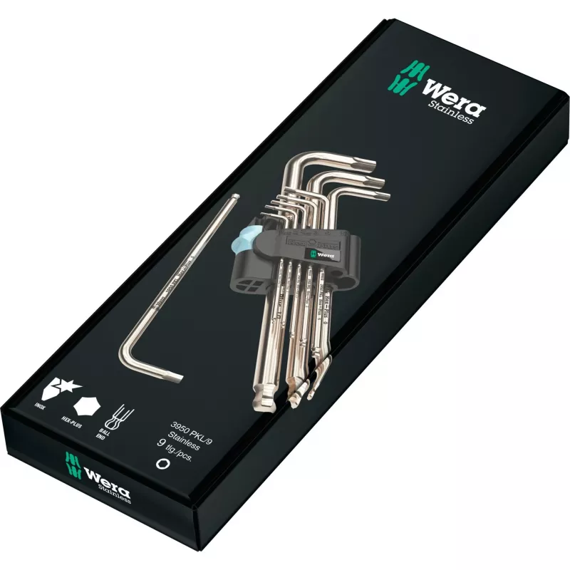 Wera 05073544001 šešiabriaunių raktų L formos rinkinys metrinis 9 vnt