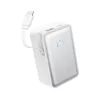 Power bank Anker A1638 10000 mAh, 45 W bendra galia, baltas, su įtaisyta ištraukiama USB-C laido