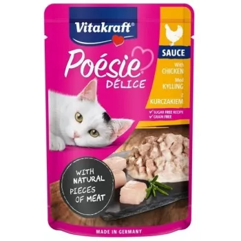 Šlapias kačių ėdalas Vitakraft Poésie Delice su vištiena 85 g maišelis, suaugusioms katėms