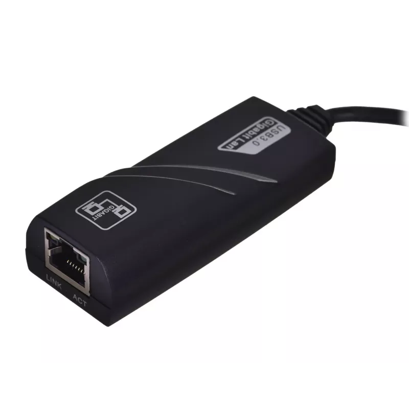 Akyga AK-AD-31 USB 3.0 – Gigabit Ethernet tinklo adapteris, RJ45, 15 cm laidas, juodas