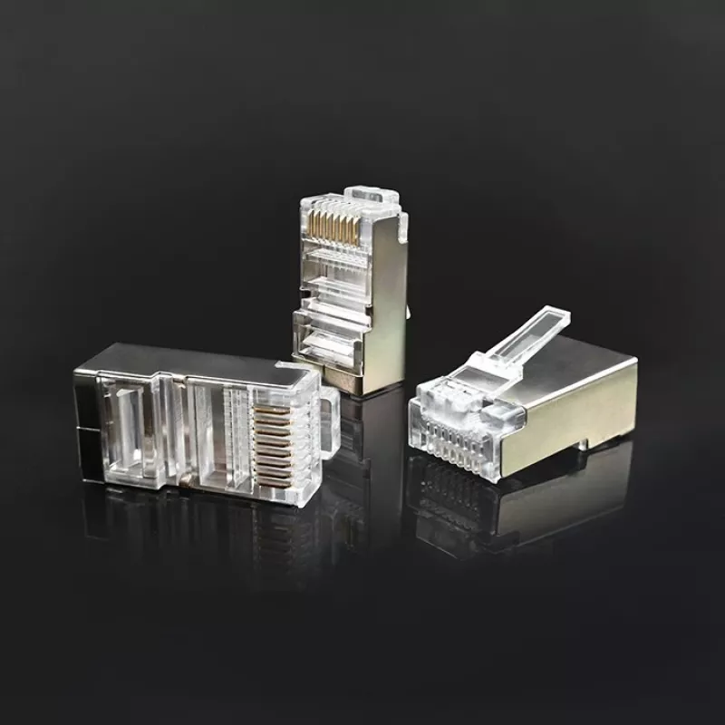 Modulinė RJ45 jungtis QOLTEC 54554 CAT5e FTP, 100 vnt., sidabrinė, plastikinė, 11×22×18 mm