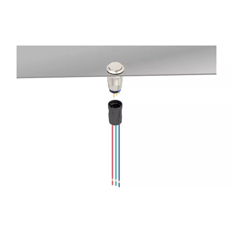Delock 90789 lizdas 19 mm 3 kontaktų mygtukui ar jungikliui