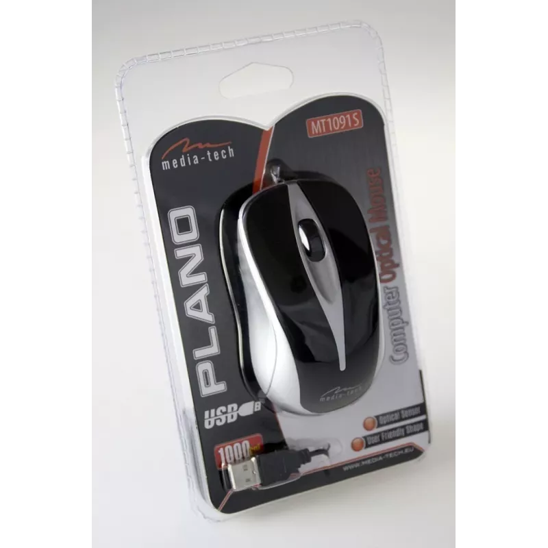 Media-Tech Plano USB optinė pelė (sidabrinė)