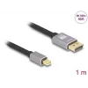 DeLOCK Mini DisplayPort į DisplayPort laidas 8K 60 Hz 1 m pilkas metalinis be fiksatoriaus