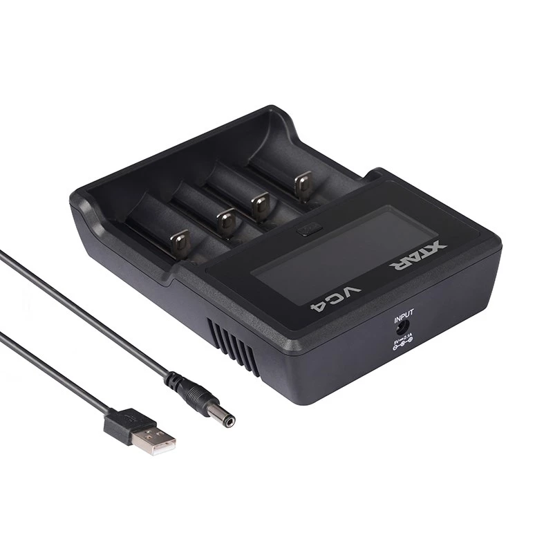 XTAR VC4 Įkroviklis buitinėms baterijoms USB