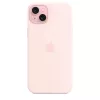 Silicone dėklas su MagSafe, iPhone 15 Plus, šviesiai rožinis