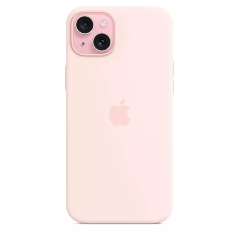 Silicone dėklas su MagSafe, iPhone 15 Plus, šviesiai rožinis