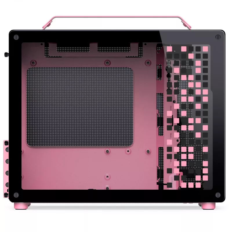 Jonsplus Z20 Black-Pink kompiuterio korpusas – Mini/Micro/Flex-ATX su nešimo rankena
