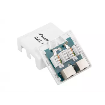 Lanberg OS6-0002-W Laidinės sąsajos / lyties adapteris 2 x RJ-45 Baltas