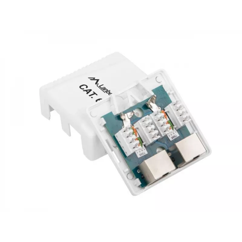 Lanberg OS6-0002-W Laidinės sąsajos / lyties adapteris 2 x RJ-45 Baltas