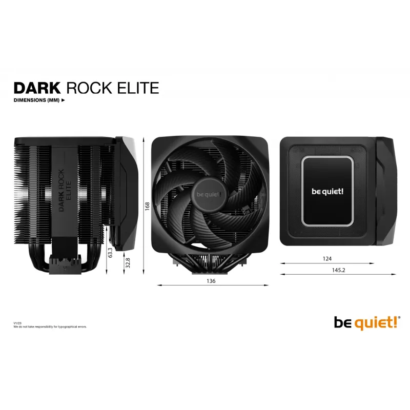 be quiet! Dark Rock Elite oro aušintuvas 13,5 cm juodas 1 vnt.