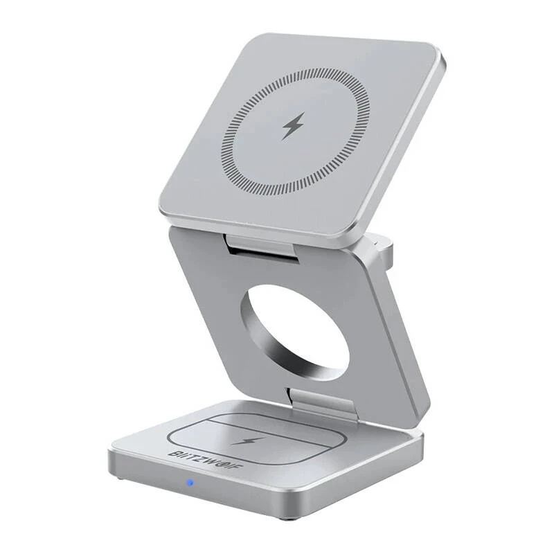 Belaidė įkrovimo stotelė BlitzWolf BW-IW30 3-in-1 greitasis įkrovimas iPhone ir Samsung, 3 įrenginių belaidis įkrovimas