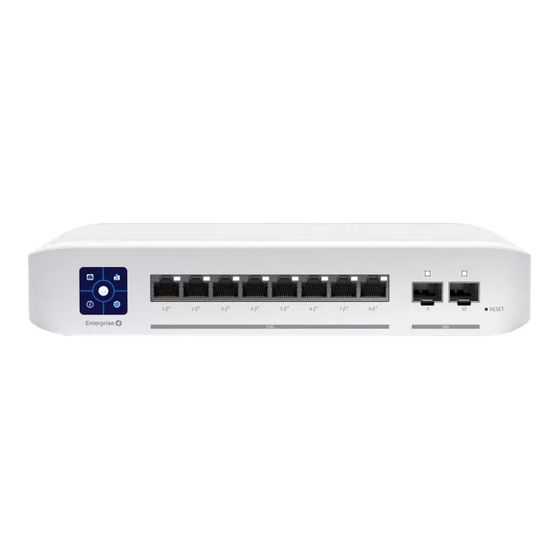 Ubiquiti UniFi Enterprise 8 PoE valdomas L3 2,5G eterneto jungiklis (100/1000/2500) su PoE nerūdijančiu plienu