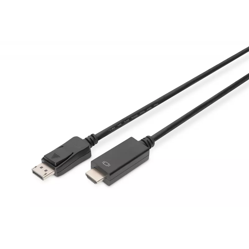 Adapterinis laidas DisplayPort 1.2 su fiksatoriumi 4K 60Hz UHD DP/HDMI A M/M juodas 2 m