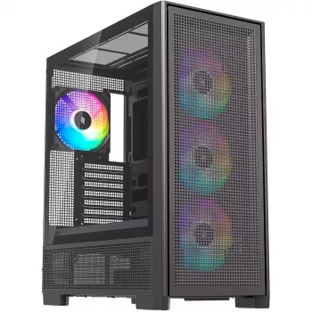 PC korpusas Silentware Air 2000 A-RGB Juodas – vidutinis bokštas, grūdinto stiklo šoninis dangtis
