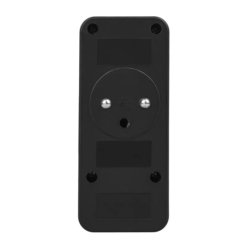 Maitinimo skirstytuvas MACLEAN MCE248 F/B – 3 AC lizdai (1x16A, 2x6A) ir 4 USB prievadai (2xUSB‑A, 2xUSB‑C PD 20W), EU kištukas, juodas