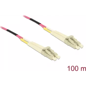 Skaidulinis kabelis Delock LC Duplex Multimode OM4 100 m Juodas