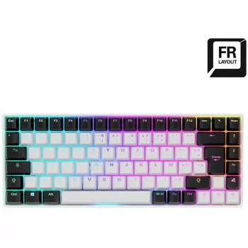 Sharkoon SKILLER SGK50 S3 Mechaninė žaidimų klaviatūra USB AZERTY prancūziška balta