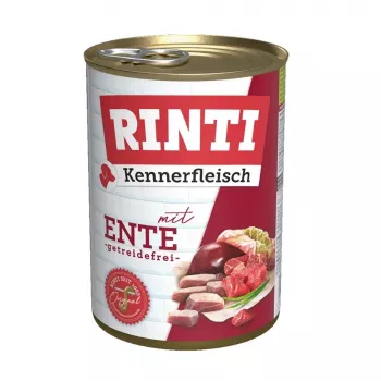 Šlapi šunų ėdalai RINTI Kennerfleisch Duck Adult 400 g — be grūdų, skardinė