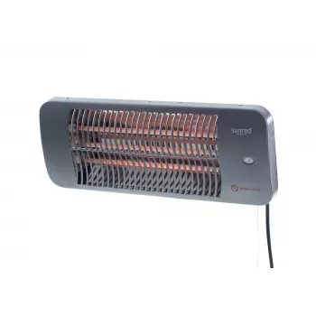 Kvarco elektrinis šildytuvas SUNRED LUG-2000W — 2000 W, lauko naudojimui, montuojamas ant sienos, IP24, juodas