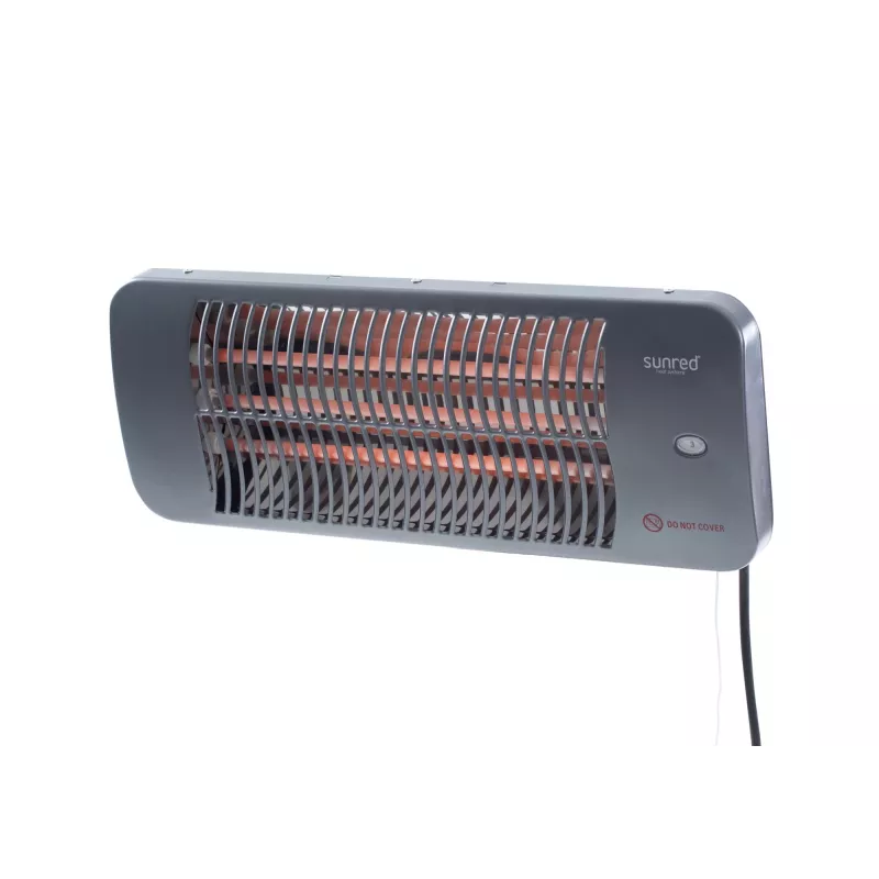 Kvarco elektrinis šildytuvas SUNRED LUG-2000W — 2000 W, lauko naudojimui, montuojamas ant sienos, IP24, juodas