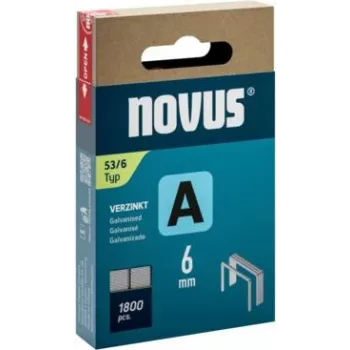 Segtukai NOVUS A Type 53, 6 mm kojelė, pakuotė po 1800 vnt. (A serijos segtuvams)