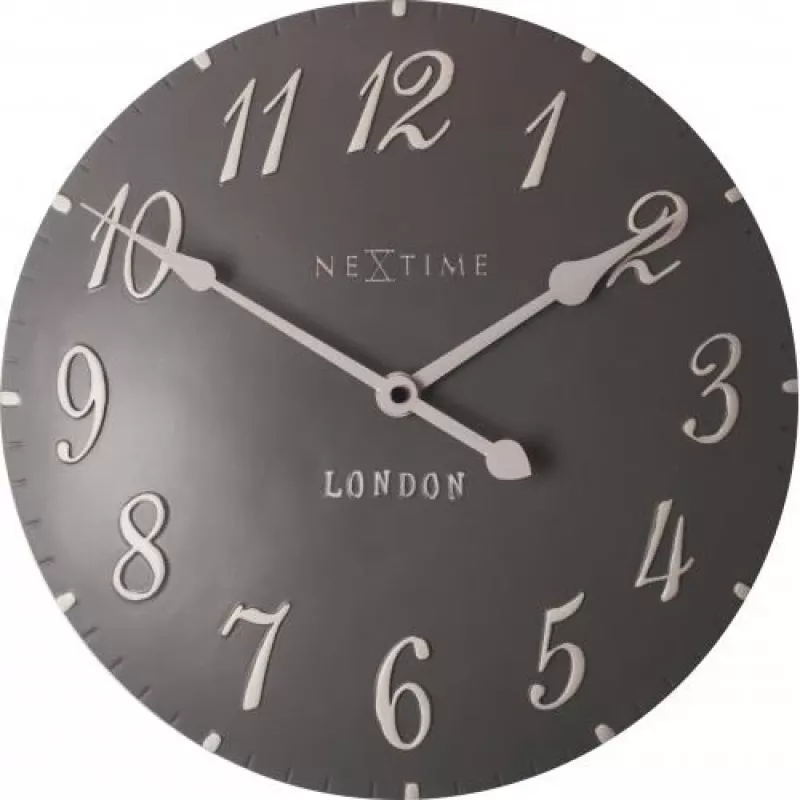 NeXtime klok 3084gs London Arabic, Ø34,5 cm, sieninis, pilka/balta