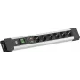 Power strip Bachmann CONNECTUS su 6x CEE7/3 lizdais, 1x SPD apsauga nuo viršįtampių, 1x jungikliu, 2,0 m laidu, CEE7/7 kištuku, pilka