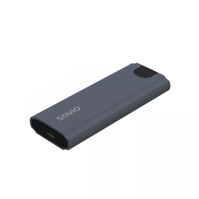 Išorinis M.2 SSD dėklas SAVIO AK-67 Pilka, USB 10 Gbit/s, vienam M.2 diskui