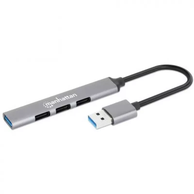 Manhattan USB-A 4 prievadų šakotuvas, 1x USB 3.2 Gen1, 3x USB 2.0, aliuminis