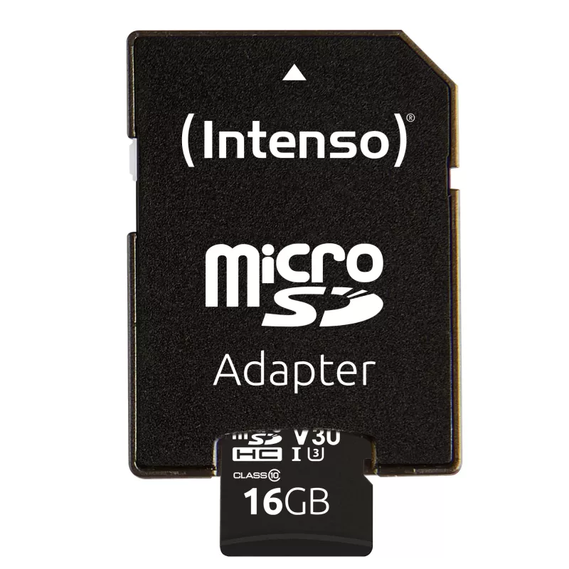 Intenso 3433470 atminties kortelė microSDHC 16GB, 10 klasė, su adapteriu