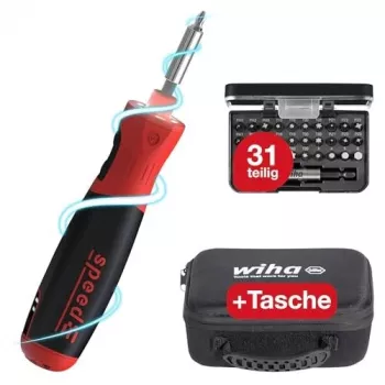 Speede® PocketDrive elektrinis atsuktuvas su antgalių kasetėmis ir krepšiu