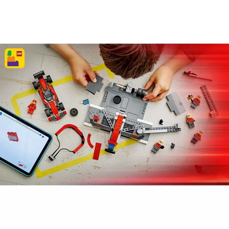 LEGO City F1 Pit Stop rinkinys 60443 – Ferrari F1 automobilis, 322 detalės, 5 minifigūrėlės, nuo 6 metų