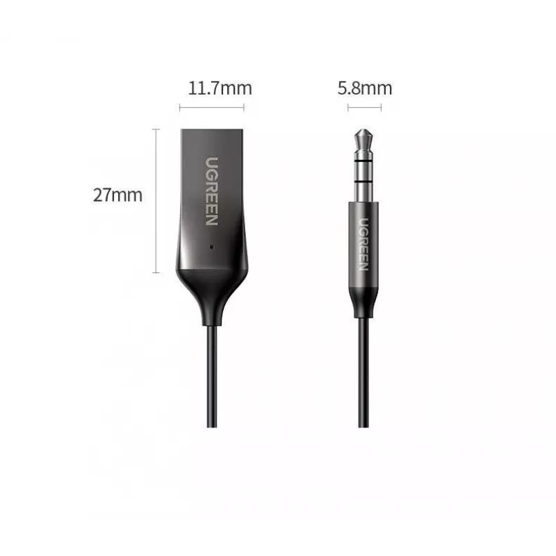 Bluetooth garso imtuvas UGREEN CM309 Bluetooth 5.0 USB su 3,5 mm AUX lizdu, juodas, 20–20000 Hz