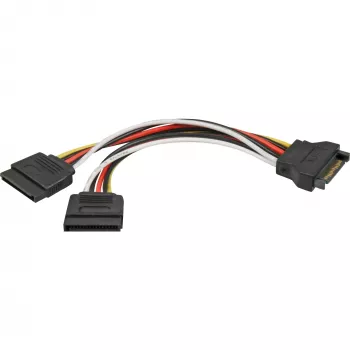 Maitinimo kabelis SATA 15pin į 2x SATA HDD DeLOCK 60105 0,15 m